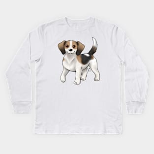 Dog - Queen Elizabeth Pocket Beagle - White Tan and Black Kids Long Sleeve T-Shirt